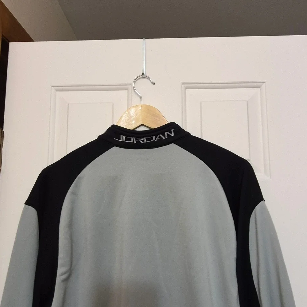 Jordan Mens Track Jacket Gray Black Colorblock Jumpman Full Zip XL Activewear